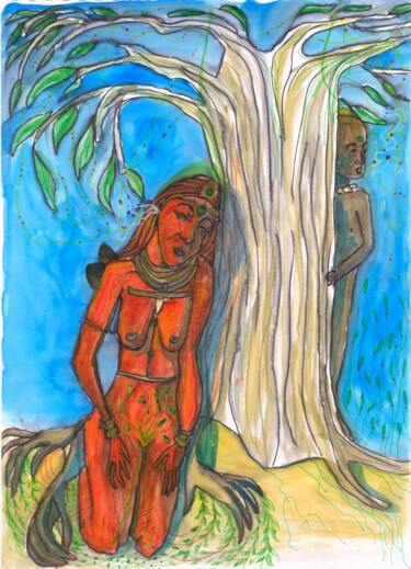 Malarstwo zatytułowany „Le Chant de l'Enfant” autorstwa Audrey Denis, Oryginalna praca, Akwarela