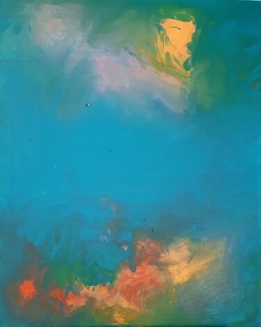 Painting titled "Lyrisme en Bleu Maj…" by Audrey Denis, Original Artwork, Acrylic