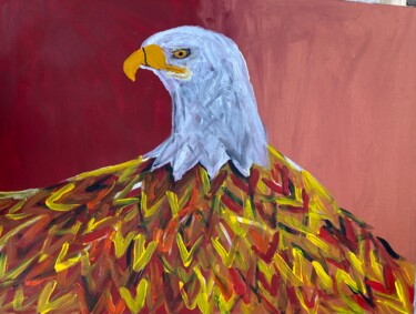 Peinture intitulée "L aigle coloré" par Audrey Letheux, Œuvre d'art originale, Acrylique