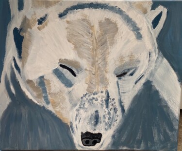 Pittura intitolato "L ourse polaire" da Audrey Letheux, Opera d'arte originale, Acrilico