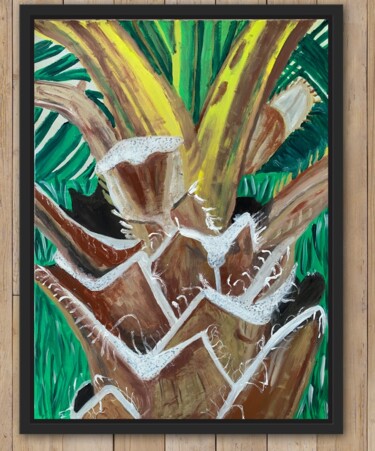Pintura intitulada "Un palmier" por Audrey Letheux, Obras de arte originais, Acrílico