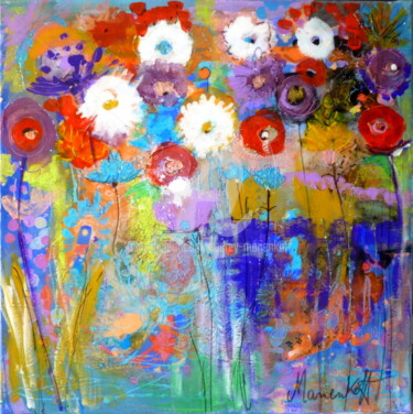 Painting titled "Jardin estival" by Audrey Marienkoff, Original Artwork, Acrylic