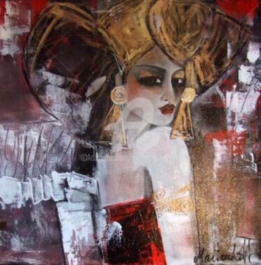 Peinture intitulée "Geisha...." par Audrey Marienkoff, Œuvre d'art originale
