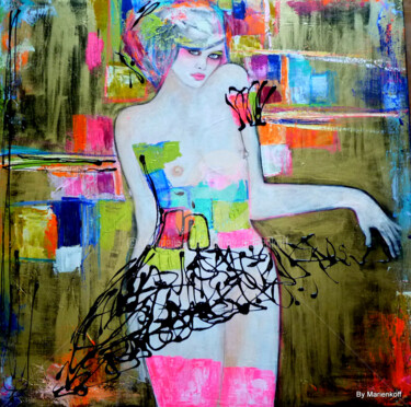 Painting titled "La danseuse" by Audrey Marienkoff, Original Artwork, Acrylic