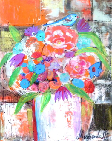 Peinture intitulée "Flowers..." par Audrey Marienkoff, Œuvre d'art originale, Huile