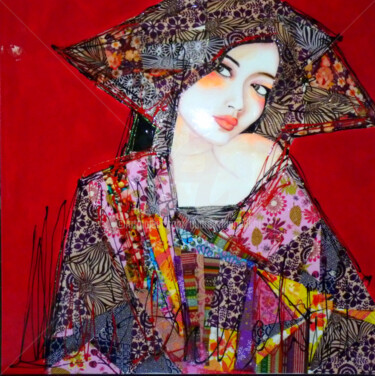 Peinture intitulée "Geisha..." par Audrey Marienkoff, Œuvre d'art originale, Huile