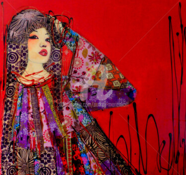 Peinture intitulée "Geisha...." par Audrey Marienkoff, Œuvre d'art originale, Acrylique