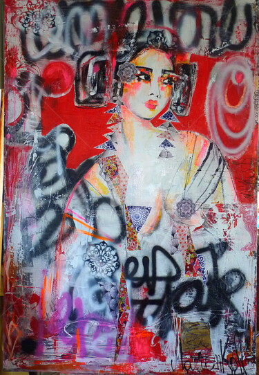 Painting titled "Yukimi..." by Audrey Marienkoff, Original Artwork, Spray paint