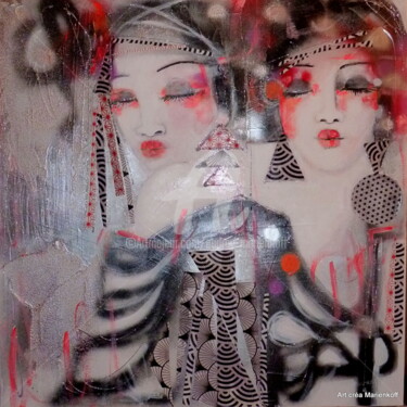 Painting titled "Les Twins!" by Audrey Marienkoff, Original Artwork, Spray paint