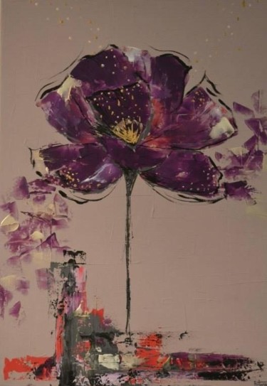 Painting titled "Flower 3" by Audrey Rotureau, Original Artwork