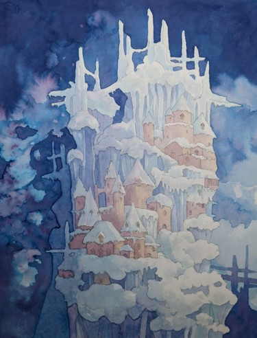 Dessin intitulée "Frozen" par Audrey Rouvin, Œuvre d'art originale, Encre