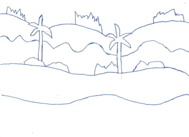 Dessin intitulée "paysage" par Audrey Segura, Œuvre d'art originale, Crayon