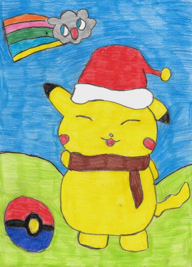 Dessin intitulée "pikatchu" par Audrey Segura, Œuvre d'art originale, Crayon