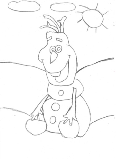 Drawing titled "olaf" by Audrey Segura, Original Artwork, Pencil