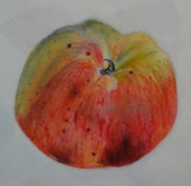 Drawing titled "Une pomme" by Audrey Cabrol, Original Artwork