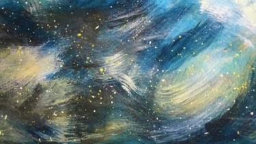 Painting titled "Night sky" by Audrey Vella, Original Artwork, Acrylic