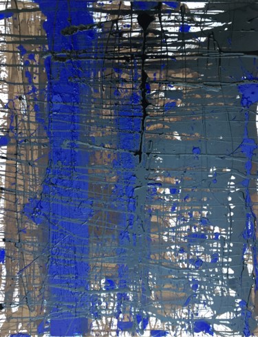Peinture intitulée "New Blue way" par L.Ay, Œuvre d'art originale, Huile
