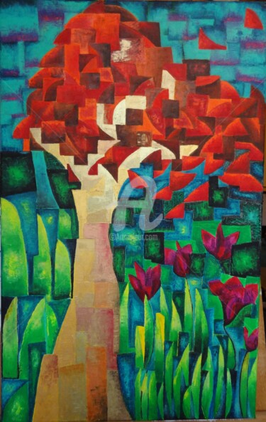 Peinture intitulée "l'automne" par Audrey Ressejac-Duparc, Œuvre d'art originale, Huile
