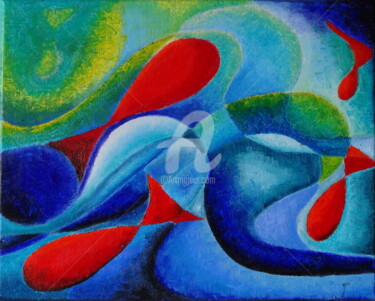 Painting titled "poissons" by Audrey Ressejac-Duparc, Original Artwork, Pastel