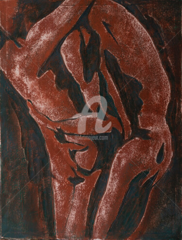Incisioni, stampe intitolato "Etreinte" da Marion Auger, Opera d'arte originale, Xilografia