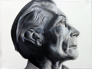 Painting titled "Charlie Watts (ROLL…" by August Di Lena, Original Artwork, Acrylic Mounted on Wood Stretcher frame