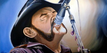 Painting titled "Lemmy (MOTÖRHEAD)" by August Di Lena, Original Artwork, Acrylic Mounted on Wood Stretcher frame