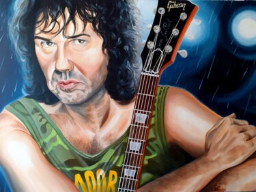 Pintura titulada "Gary Moore" por August Di Lena, Obra de arte original, Acrílico Montado en Bastidor de camilla de madera