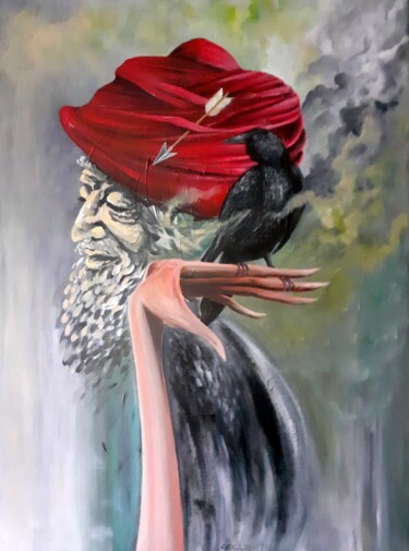 Collages intitulée "Der Rabe / The raven" par August Di Lena, Œuvre d'art originale, Collages