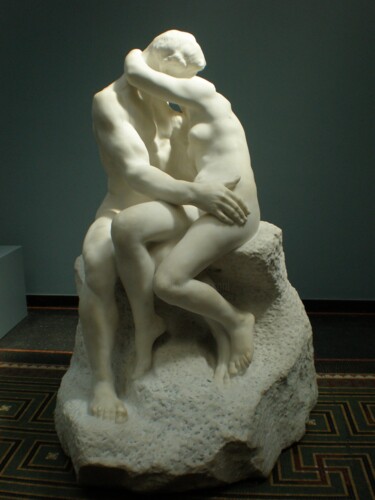 Скульптура под названием "Le Baiser" - Auguste Rodin, Подлинное произведение искусства, Камень