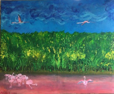 Painting titled "Colors of Camargue" by Augustin Asselin De Williencourt, Original Artwork, Acrylic