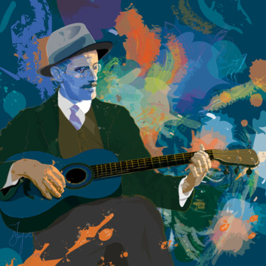 Arts numériques intitulée "James Joyce playing…" par James Augustin, Œuvre d'art originale