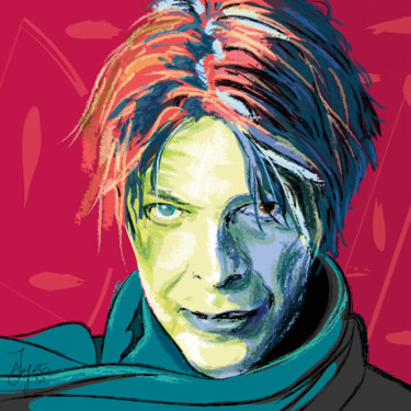 Arts numériques intitulée "Bowie Stardust" par James Augustin, Œuvre d'art originale