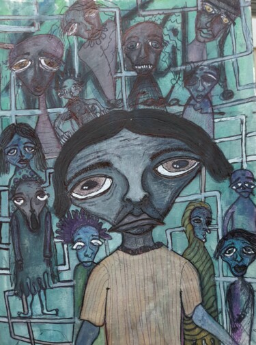 Peinture intitulée "Temporairement déco…" par Augusto Fernandes, Œuvre d'art originale, Aquarelle