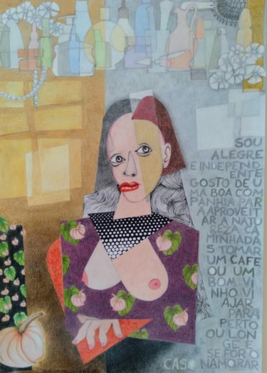 Dessin intitulée "maria, 54" par Augusto Paulo, Œuvre d'art originale, Crayon