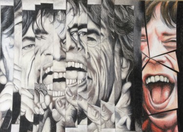 Σχέδιο με τίτλο "Jagger" από Augusto Paulo, Αυθεντικά έργα τέχνης, Μολύβι