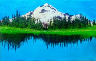 Painting titled "The Sinking Mountai…" by Augustyn Engty, Original Artwork, Acrylic