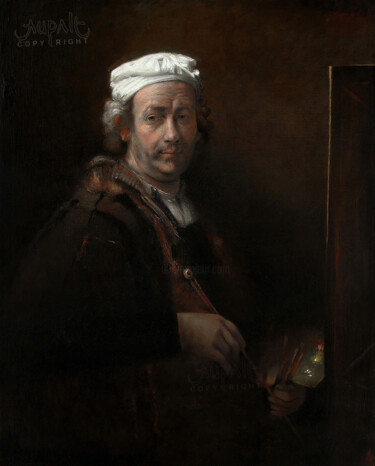 Malerei mit dem Titel "4597, portrait à la…" von Aupalt, Original-Kunstwerk, Öl Auf Keilrahmen aus Holz montiert