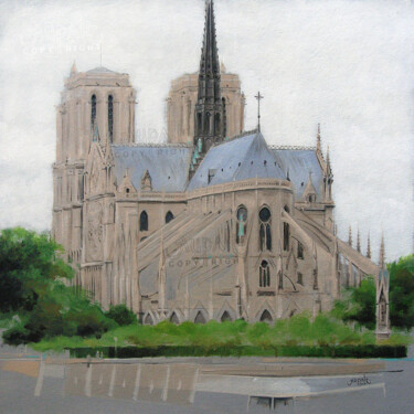 Peinture intitulée "3470, Cathédrale No…" par Aupalt, Œuvre d'art originale, Huile Monté sur Carton