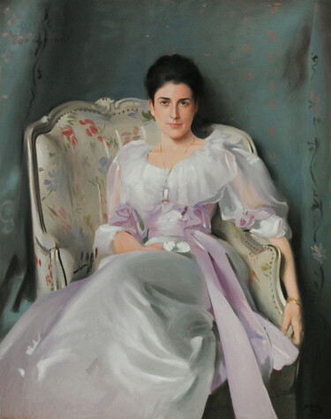 Painting titled "4520, Lady Agnew, i…" by Aupalt, Original Artwork, Oil Mounted on Wood Stretcher frame