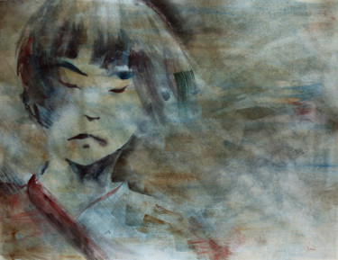 Solitude Peinture intitulée "Solitude" par Agnès Grégis (Agnès Au pinceau dansant), Œuvre d'art originale, Aquarelle