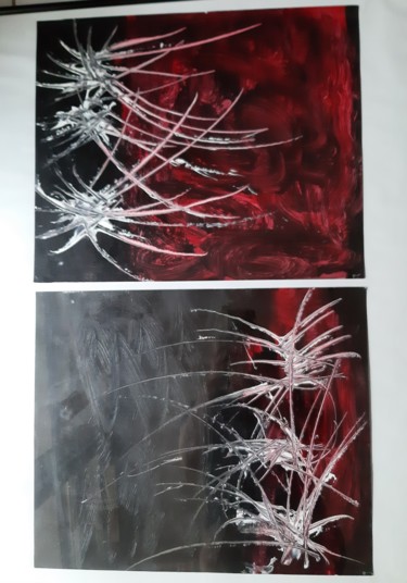 Peinture intitulée "Rouge et noir" par Aurelie Deville, Œuvre d'art originale, Acrylique