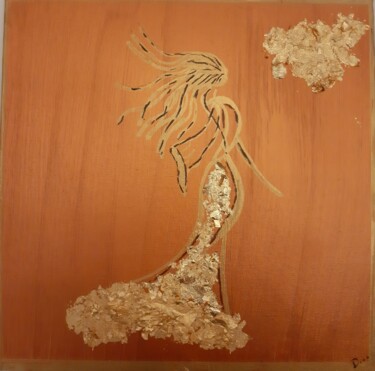 Femme en or Peinture intitulée "Femme en or" par Aurelie Deville, Œuvre d'art originale, Acrylique