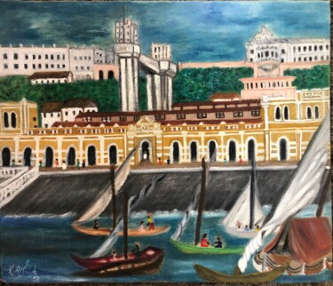 Pintura intitulada "The Lacerda Elevato…" por Auracelie Wall, Obras de arte originais, Óleo Montado em artwork_cat.