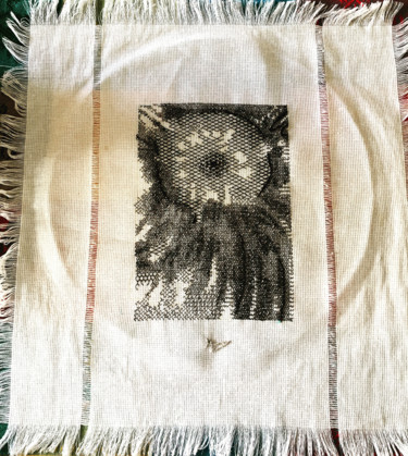 Текстильное искусство под названием "La noche (II)" - Aura Cruz, Подлинное произведение искусства, вышивка