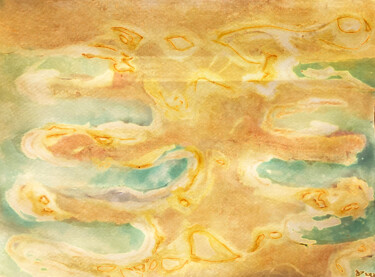 Картина под названием "Here comes the Sun" - Aura Cruz, Подлинное произведение искусства, Акварель