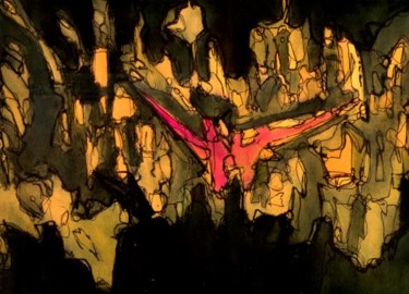 Painting titled "Explosión" by Aura Cruz, Original Artwork