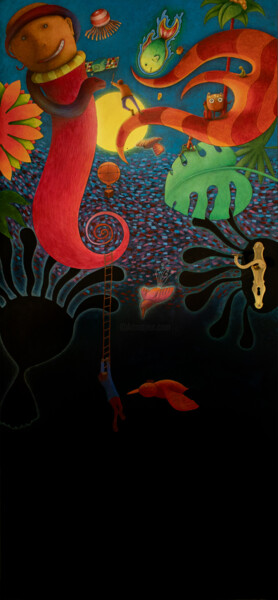 Malerei mit dem Titel "The Door" von Aurel Cornea, Original-Kunstwerk, Acryl