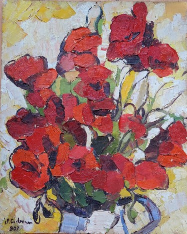 Painting titled "Flowers Ileana Codr…" by Aurel Ionescu, Original Artwork, Oil