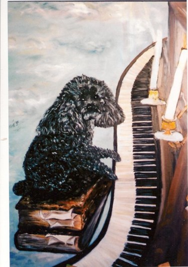 Peinture intitulée "Aristote au piano" par Aurel, Œuvre d'art originale