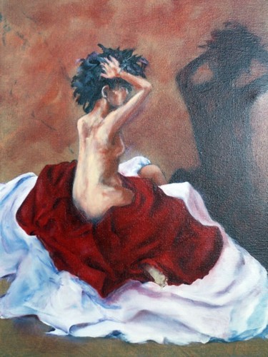 Peinture intitulée "Bouton de rose" par Aurel, Œuvre d'art originale